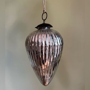 Silver Keugel Ornament, Large Vintage Antique German Glass Ornament